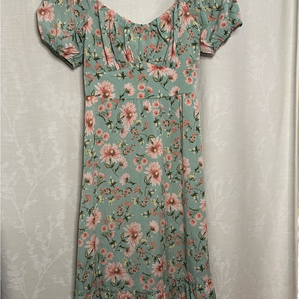 Floral Green Dress